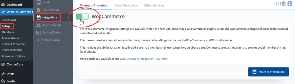 WL WooCommerce integration setup - WordPress Membership Plugin - Membership Sites WishList Member WooCommerce integration setup