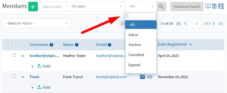 image-19 - WordPress Membership Plugin - Membership Sites Member Search - Level Status