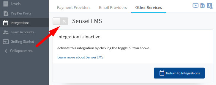 Activate Sensei LMS Integration with WishList Member