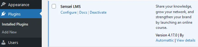 image-106 - WordPress Membership Plugin - Membership Sites Sensei LMS Integration with WishList Member - Activate the Sensei LMS WordPress plugin