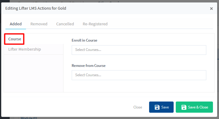 Lifter LMS Integration with WishList Member - Courses