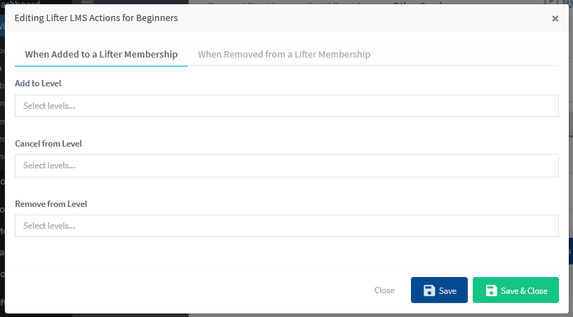 Lifter LMS Integration with WishList Member - Lifter Membership Actions