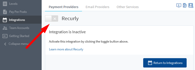 Recurly Integration with WishList Member - Enable integration