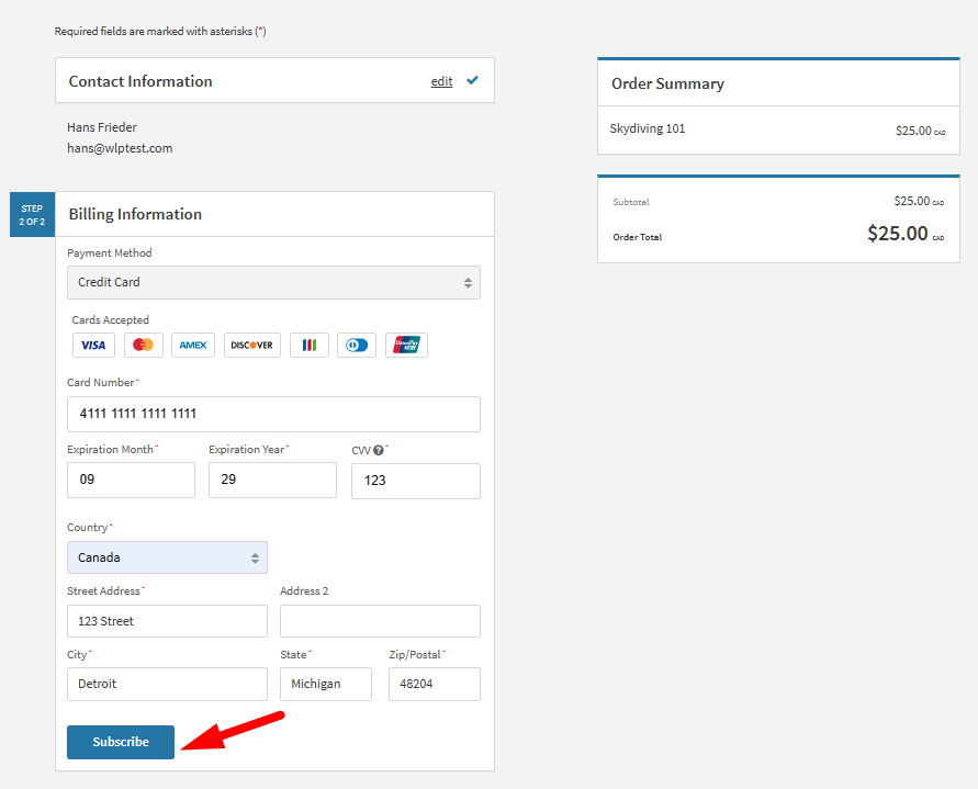 Recurly Integration with WishList Member - Payment Form