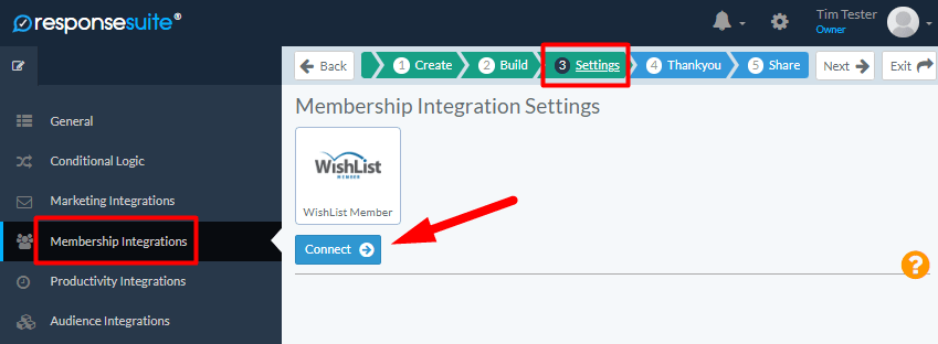 ResponseSuite Integration with WishList Member - Settings