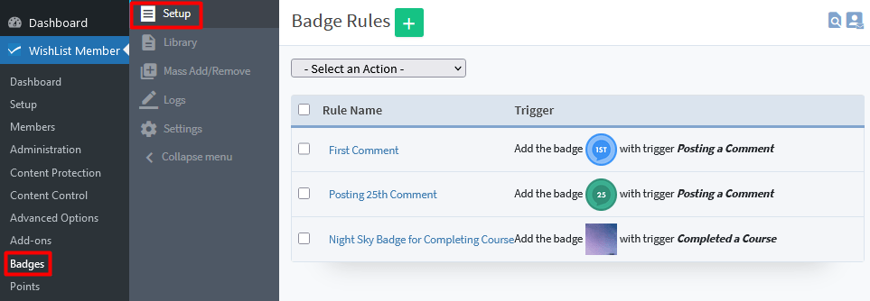 CourseCure Badges - Setup