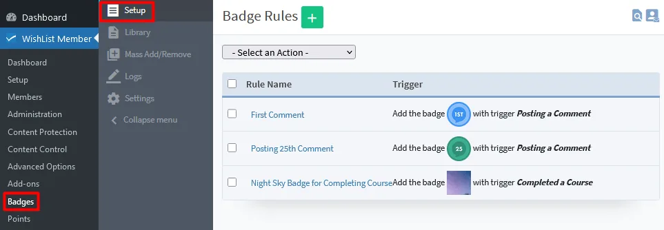 CourseCure Badges - Setup