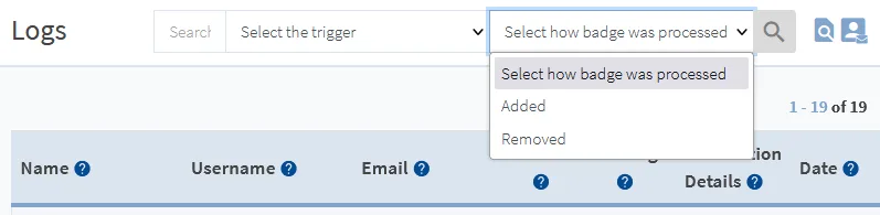 CourseCure Badges - Badge Logs