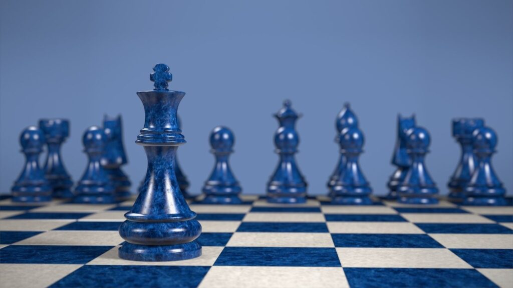 chess pieces on a board to convey strategy
