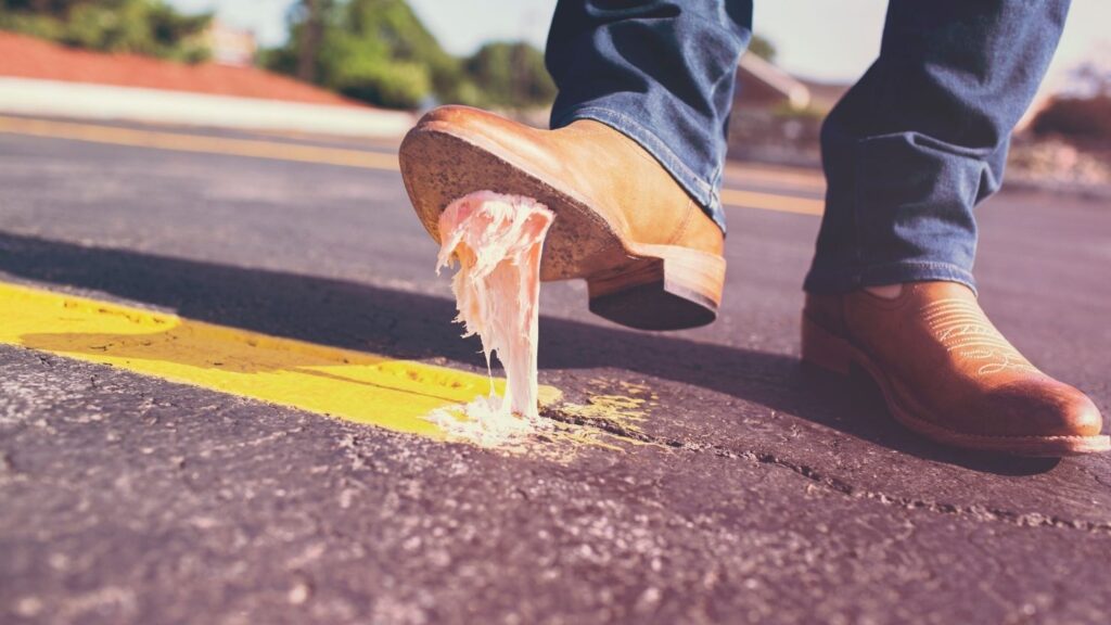 Person Stepped on Gum
