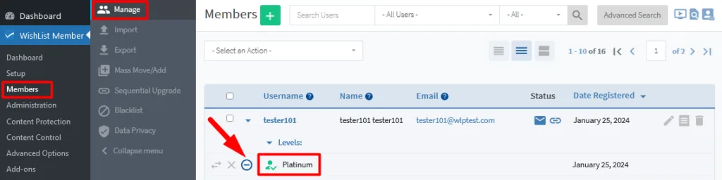 image-4 - WordPress Membership Plugin - Membership Sites WishList Member - Remove from Level