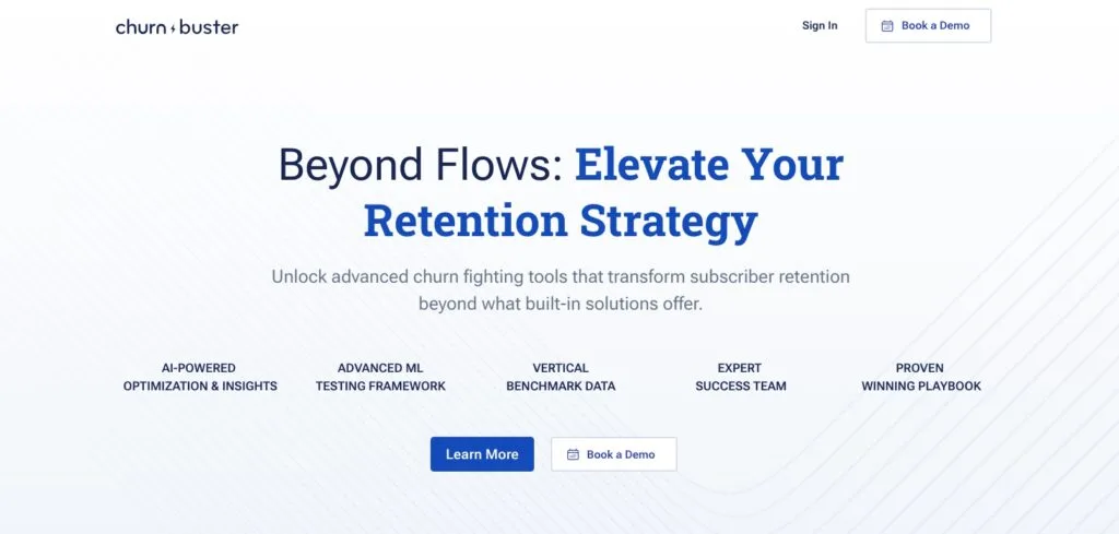 Churn Buster homepage - WordPress Membership Plugin - Membership Sites Churn Buster WordPress plugin homepage