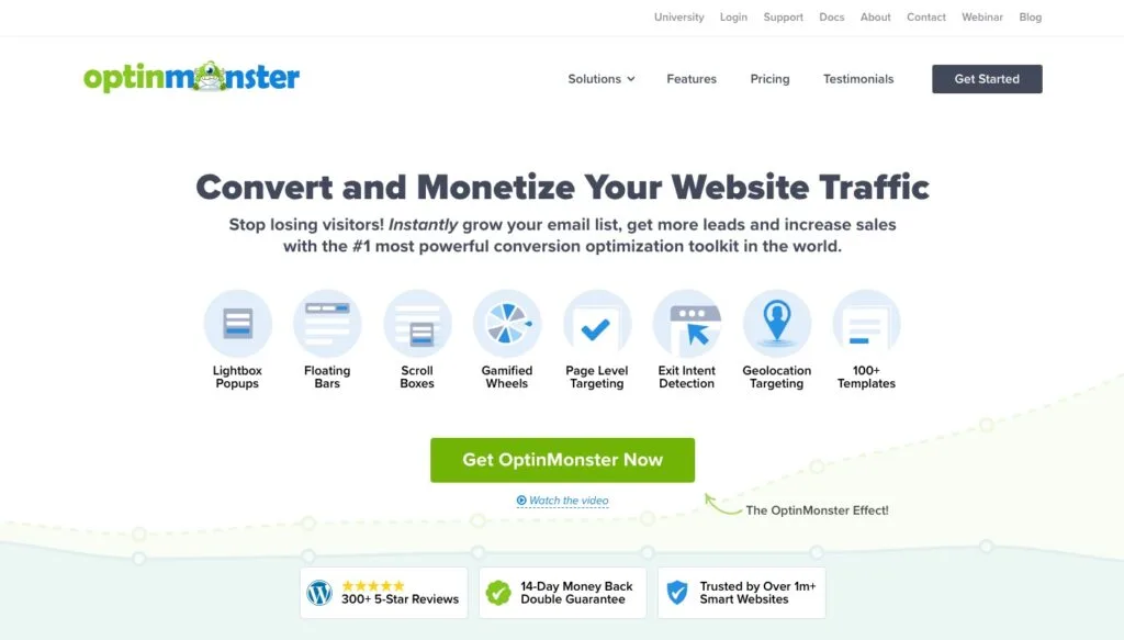 OptinMonster homepage - WordPress Membership Plugin - Membership Sites OptinMonster WordPress retention strategy plugin