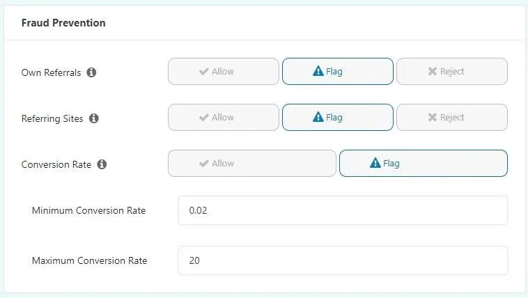 ea_fraud_settings - WordPress Membership Plugin - Membership Sites Screeshot of Easy Affiliate fraud settings