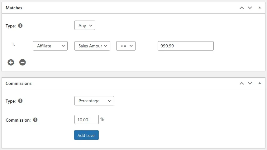 rule4 - WordPress Membership Plugin - Membership Sites Screenshot of Easy Affiliate's custom rules setting for special commission rates