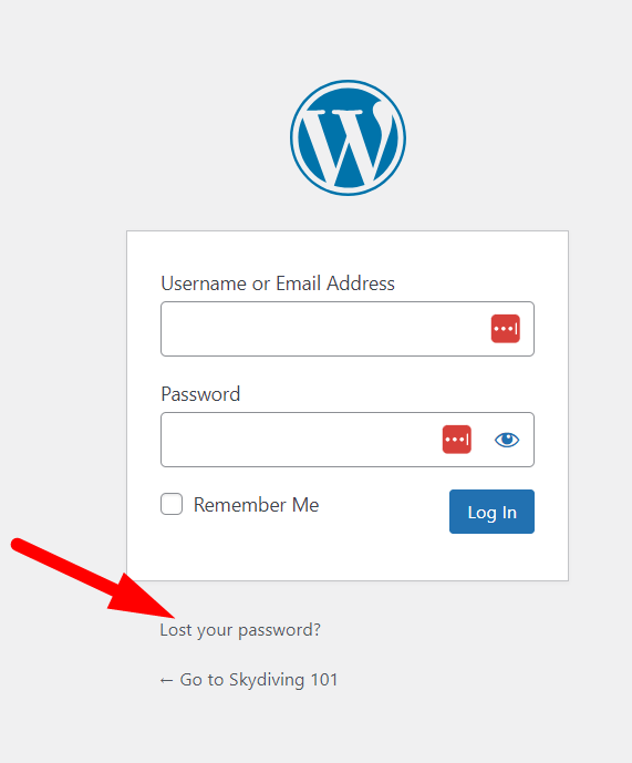 WordPress Lost Password