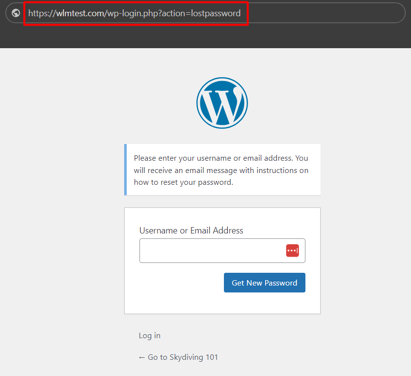 WordPress Lost Password