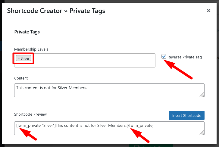 Configure a WishList Member Private Tag or Reverse Private Tag