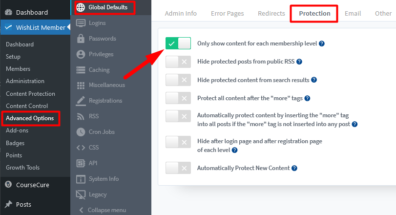 WishList Member Hide/Show Feature - Only Show Content for Each Membership Level