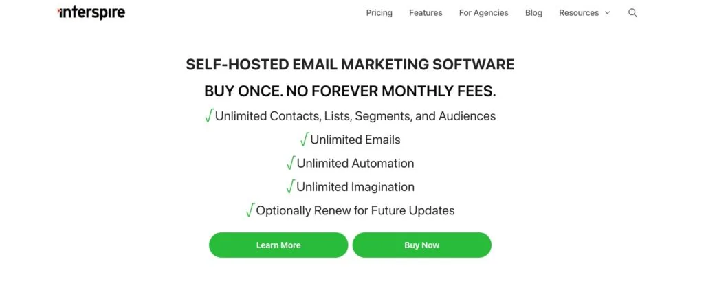 Interspire homepage