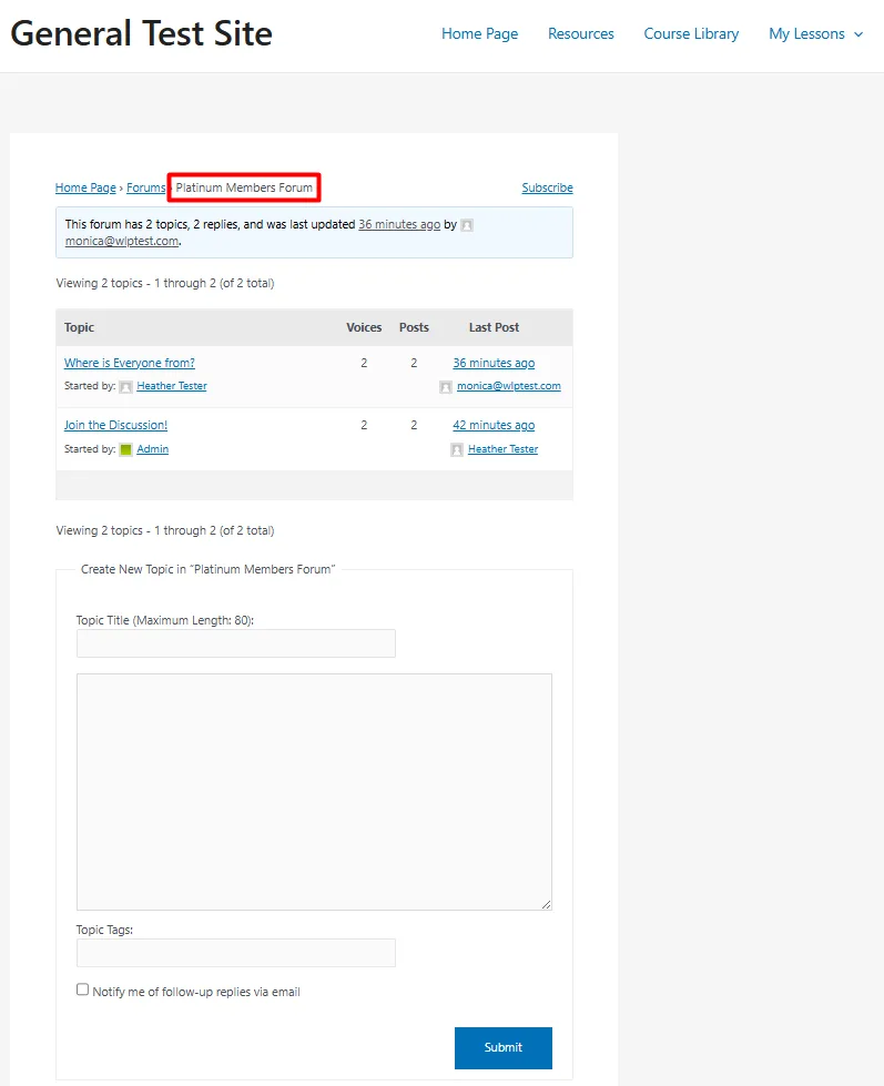 Using a Forum on a WishList Member Site - What A Member Sees