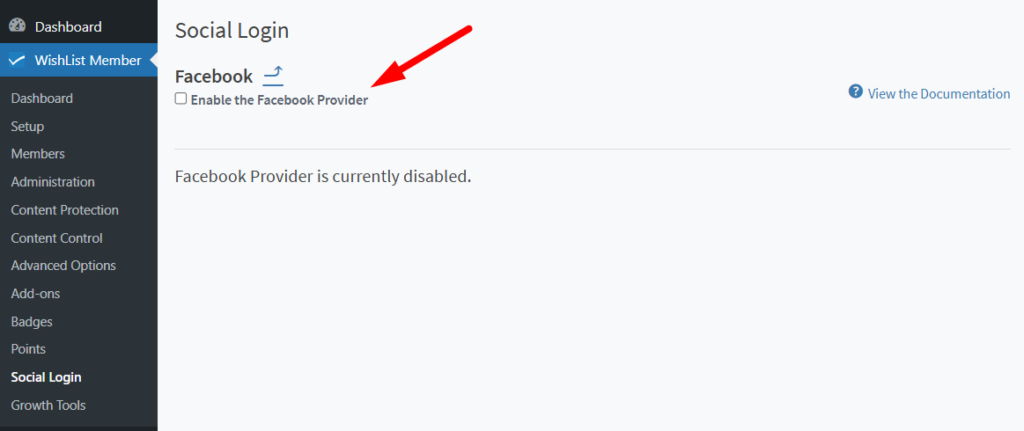 WishList Member Social Login - Enable Facebook