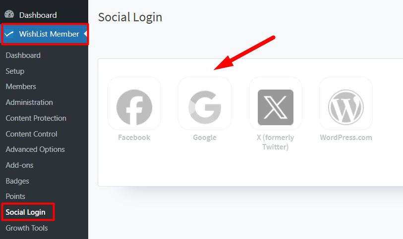 WishList Member Social Login - Enable Google