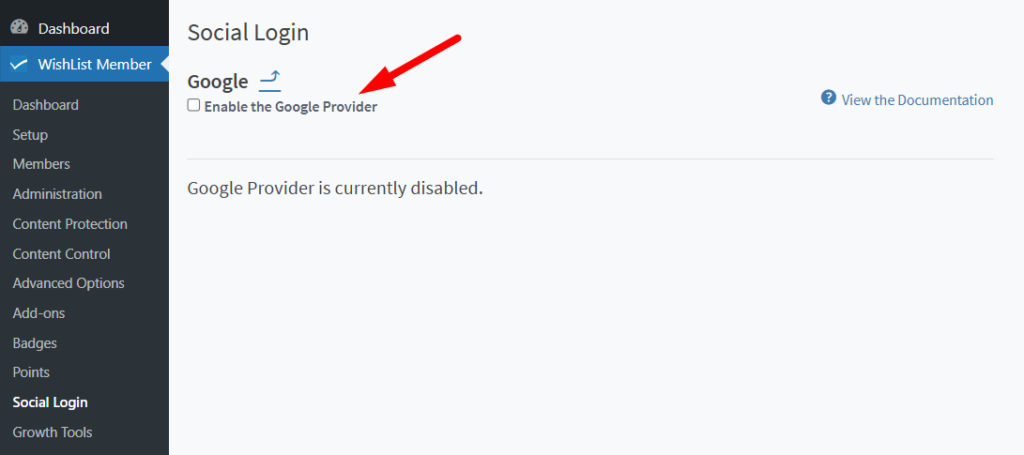 WishList Member Social Login - Enable Google