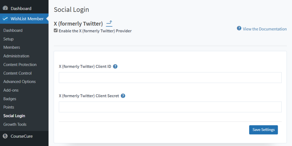 WishList Member Social Login - Enable X (formerly Twitter)