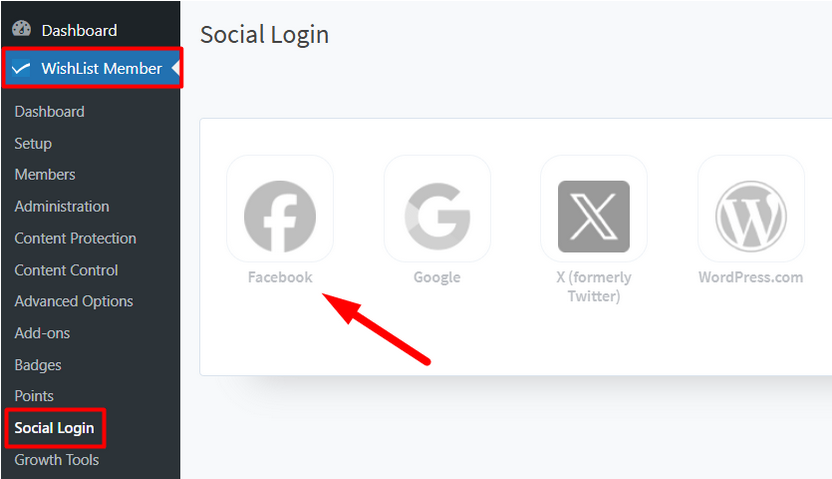 WishList Member Social Login - Enable Facebook