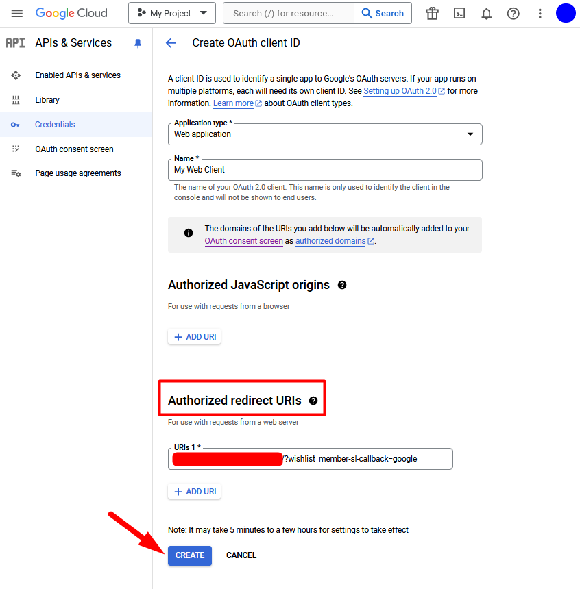 WishList Member Social Login - Setup Google App