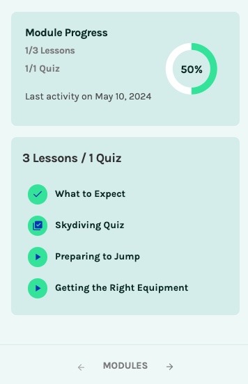 LMS student tracks progress feature