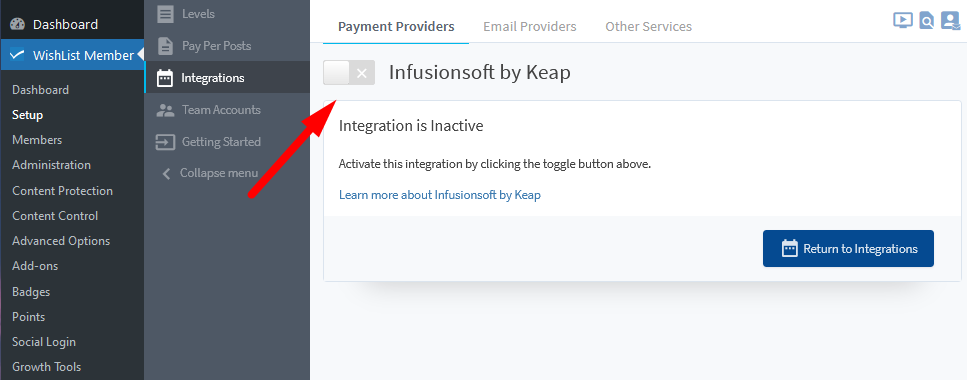 Infusionsoft by Keap (Payment Provider) Integration with WishList Member