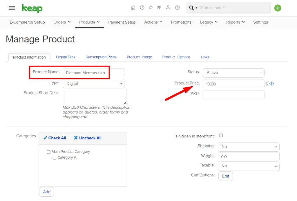 image-33 - WordPress Membership Plugin - Membership Sites Infusionsoft by Keap (Payment Provider) Integration with WishList Member - Create Product in Keap