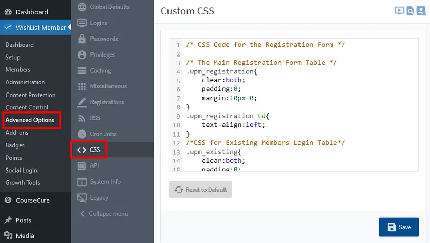 image-4 - WordPress Membership Plugin - Membership Sites Select Your Registration Form Style Using WishList Member - CSS