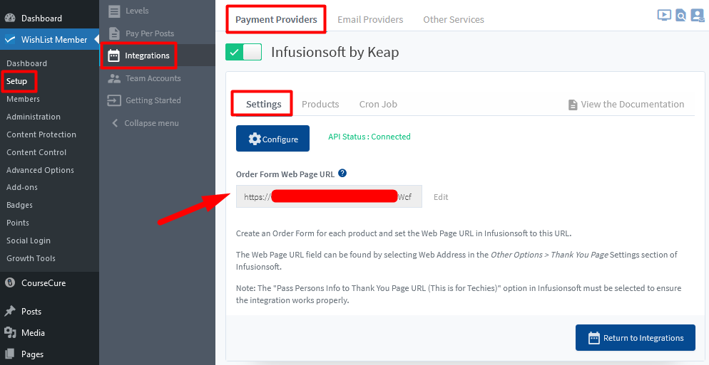 Infusionsoft by Keap (Payment Provider) Integration with WishList Member