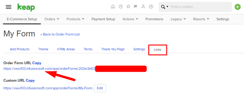 Infusionsoft by Keap (Payment Provider) Integration with WishList Member - Add an Order Form to Your Site