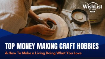 Image of man moulding clay with title Top Money Making Craft Hobbies