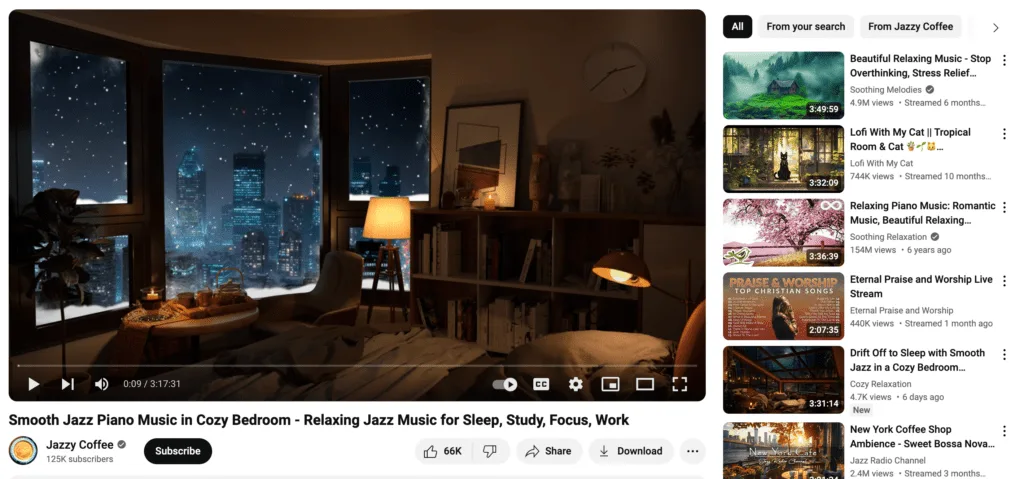 Smooth Jazz Piano Music in Cozy Bedroom - Relaxing Jazz Music for Sleep Study Focus Work - YouTub - WordPress Membership Plugin - Membership Sites