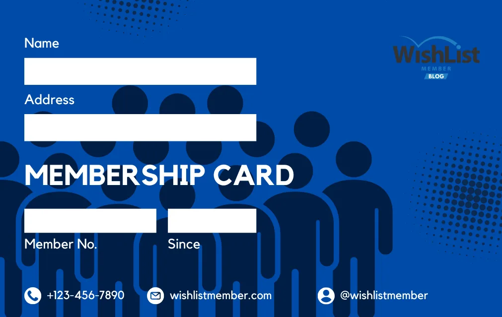 Blue and White Minimalist Gym Member ID Card - WordPress Membership Plugin - Membership Sites