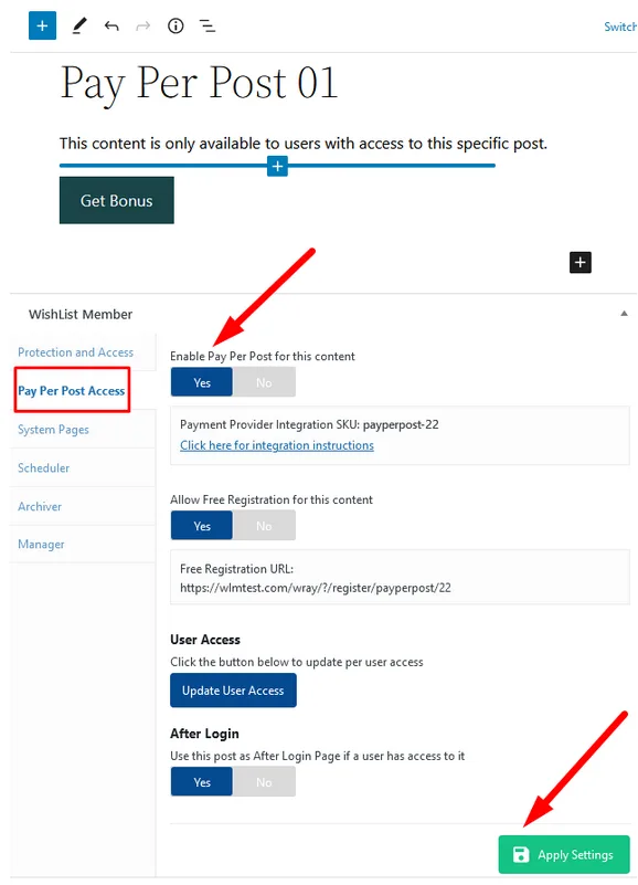 Pay per post wishlistmember - WordPress Membership Plugin - Membership Sites